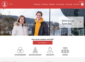 How uib.no looks like on a tablet such as an iPad.