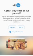 How uid.me looks like on a mobile device such as an iPhone.