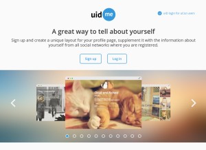 How uid.me looks like on a tablet such as an iPad.
