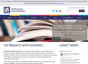 How ukri.org looks like on a tablet such as an iPad.