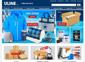 How uline.ca looks like on a tablet such as an iPad.