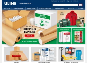How uline.com looks like on a tablet such as an iPad.