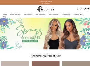 How ulofey.com looks like on a tablet such as an iPad.