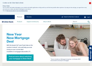 How ulsterbank.ie looks like on a tablet such as an iPad.