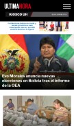 How ultimahora.com looks like on a mobile device such as an iPhone.