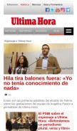 How ultimahora.es looks like on a mobile device such as an iPhone.