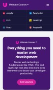 How ultimatecourses.com looks like on a mobile device such as an iPhone.