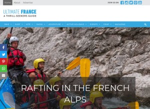 How ultimatefrance.com looks like on a tablet such as an iPad.