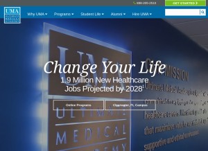 How ultimatemedical.edu looks like on a tablet such as an iPad.