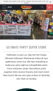 How ultimatepartysuperstores.com looks like on a mobile device such as an iPhone.