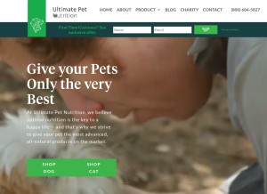 How ultimatepetnutrition.com looks like on a tablet such as an iPad.
