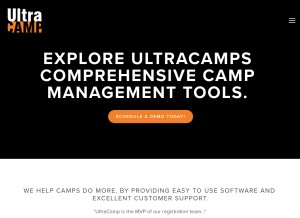 How ultracamp.com looks like on a tablet such as an iPad.