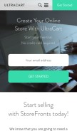 How ultracart.com looks like on a mobile device such as an iPhone.