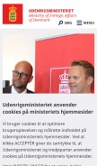 How um.dk looks like on a mobile device such as an iPhone.