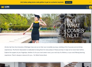 How umalumni.com looks like on a tablet such as an iPad.