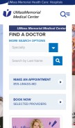 How umassmemorial.org looks like on a mobile device such as an iPhone.