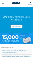 How umb.com looks like on a mobile device such as an iPhone.