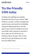 How umbraco.com looks like on a mobile device such as an iPhone.