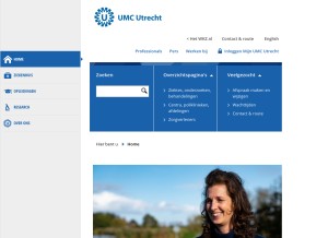 How umcutrecht.nl looks like on a tablet such as an iPad.