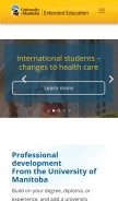 How umextended.ca looks like on a mobile device such as an iPhone.