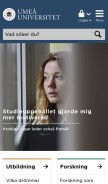 How umu.se looks like on a mobile device such as an iPhone.