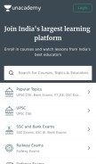 How unacademy.com looks like on a mobile device such as an iPhone.