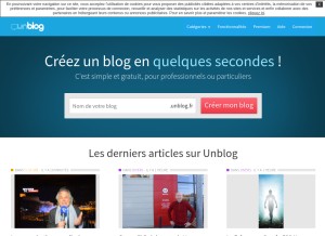 How unblog.fr looks like on a tablet such as an iPad.
