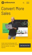 How unbounce.com looks like on a mobile device such as an iPhone.