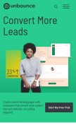 How unbouncepages.com looks like on a mobile device such as an iPhone.