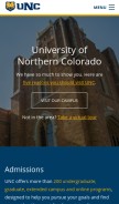 How unco.edu looks like on a mobile device such as an iPhone.