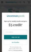 How uncommongoods.com looks like on a mobile device such as an iPhone.