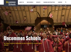 How uncommonschools.org looks like on a tablet such as an iPad.