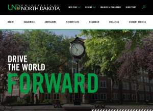 How und.edu looks like on a tablet such as an iPad.