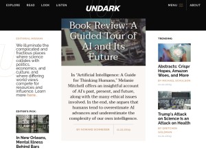 How undark.org looks like on a tablet such as an iPad.