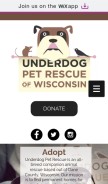 How underdogpetrescue.org looks like on a mobile device such as an iPhone.