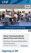 How unf.edu looks like on a mobile device such as an iPhone.