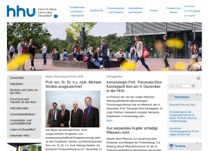 How uni-duesseldorf.de looks like on a tablet such as an iPad.