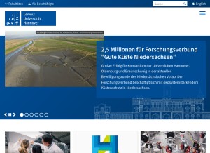 How uni-hannover.de looks like on a tablet such as an iPad.