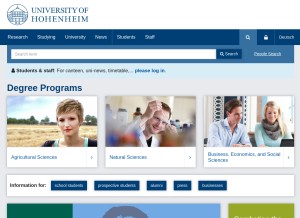How uni-hohenheim.de looks like on a tablet such as an iPad.