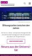 How uni-kiel.de looks like on a mobile device such as an iPhone.