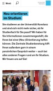 How uni-konstanz.de looks like on a mobile device such as an iPhone.