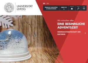 How uni-leipzig.de looks like on a tablet such as an iPad.