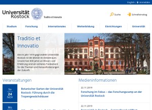 How uni-rostock.de looks like on a tablet such as an iPad.