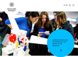 How uni-stuttgart.de looks like on a tablet such as an iPad.