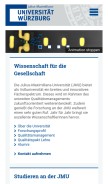 How uni-wuerzburg.de looks like on a mobile device such as an iPhone.