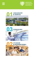 How uni-wuppertal.de looks like on a mobile device such as an iPhone.