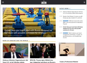 How unian.info looks like on a tablet such as an iPad.
