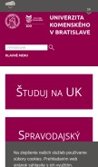 How uniba.sk looks like on a mobile device such as an iPhone.