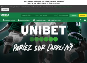 How unibet.fr looks like on a tablet such as an iPad.