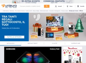 How unieuro.it looks like on a tablet such as an iPad.
